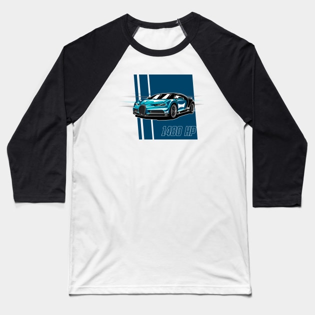 Bugatti Chiron Blue Baseball T-Shirt by aredie19